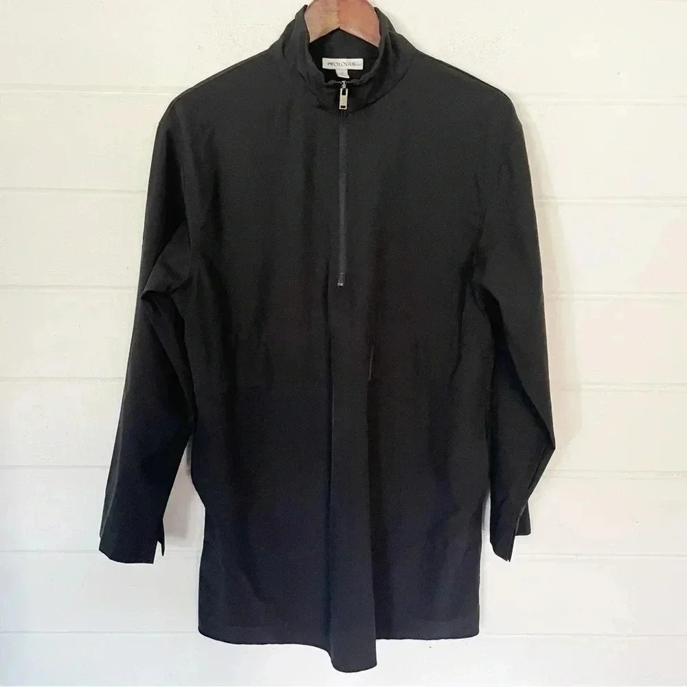 Prologue Women’s Black Windbreaker Quarter Zip Jacket Size Medium